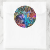 Abstraktes Apophysis-Fraktal X Runder Aufkleber (Tasche)