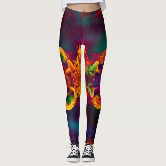 Abstraktes Apophysis-Fraktal XI Leggings (Vorderseite)