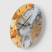 Abstraktes Apricot Grau ohne Zahlen Große Wanduhr (Winkel)