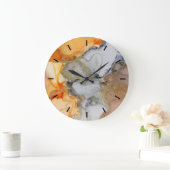 Abstraktes Apricot Grau ohne Zahlen Große Wanduhr (Zuhause)