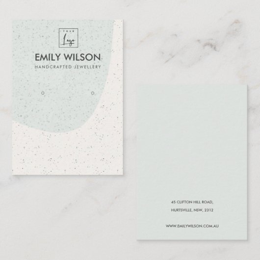 ABSTRAKTES AQUA BLAUE KERAMIK ERREICHENDES DISPLAY VISITENKARTE (Vorne/Hinten)