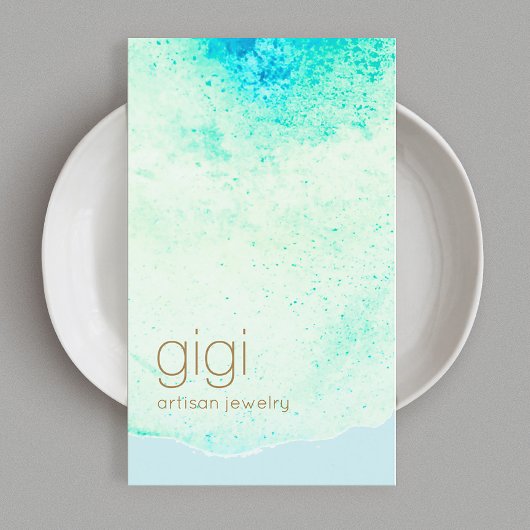 Abstraktes Aqua Blue Aqua Visitenkarte