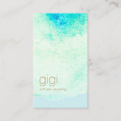 Abstraktes Aqua Blue Aqua Visitenkarte (Vorderseite)