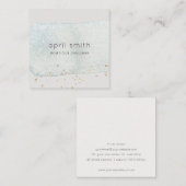 Abstraktes Aqua Blue Brush Parco Civico-Ciani Wate Quadratische Visitenkarte (Vorne/Hinten)