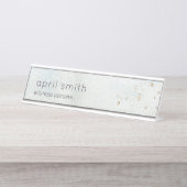 Abstraktes Aqua Blue Brush Parco Civico-Ciani Wate Schreibtischnamensplakette (Vorderseite )