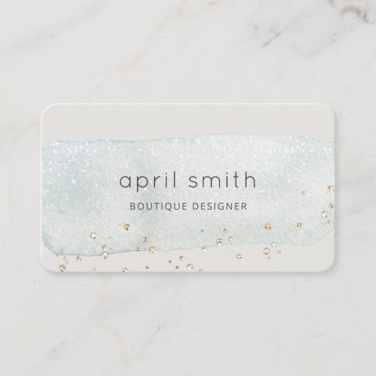 Abstraktes Aqua Blue Brush Parco Civico-Ciani Wate Visitenkarte (Vorderseite)