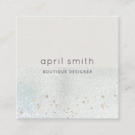 Abstraktes Aqua Blue Brush Pinacoteca Casa Rusca Quadratische Visitenkarte