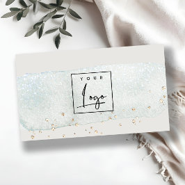 Abstraktes Aqua Blue Brush Stock Wasserfarblogos Visitenkarte