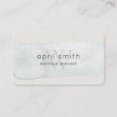 Abstraktes Aqua Blue Brush Stoß Monogram Shiny Visitenkarte (Vorderseite)