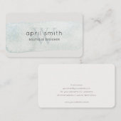 Abstraktes Aqua Blue Brush Stoß Monogram Shiny Visitenkarte (Vorne/Hinten)