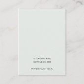 ABSTRAKTES AQUA BLUE KERAMIK-EARRING-DISPLAY-LOGO VISITENKARTE (Rückseite)