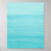 Abstraktes Aqua Blue Ombre Poster (Vorne)