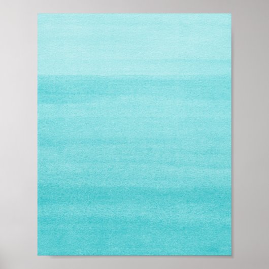 Abstraktes Aqua Blue Ombre Poster (Vorne)