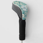 Abstraktes Aqua Blue & White Wave - Moderne Fluid Golf Headcover (angewinkelt)