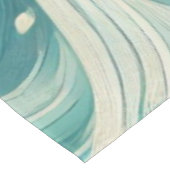 Abstraktes Aqua Blue & White Wave - Moderne Fluid Tischdecke (Schrägansicht)