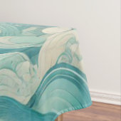 Abstraktes Aqua Blue & White Wave - Moderne Fluid Tischdecke (Beispiel)