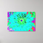 Abstraktes Aqua Decorative Dahlia Blume Leinwanddruck (Vorderseite)