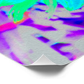 Abstraktes Aqua Decorative Dahlia Blume Poster (Ecke)