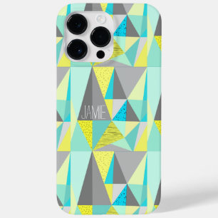 Abstraktes Aqua Gelb Grau Geometrisch Personalisie Case-Mate iPhone Hülle