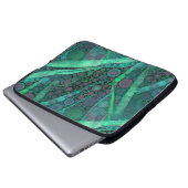 Abstraktes Aqua-Grün-lila Retro Kreis-Mosaik Laptopschutzhülle (Vorne Knopf)