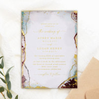 Abstraktes Aqua Red Wedding Real Gold