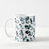 Abstraktes Aqua-Seepferdmuster Kaffeetasse (Links)