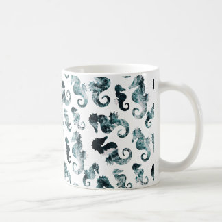 Abstraktes Aqua-Seepferdmuster Kaffeetasse