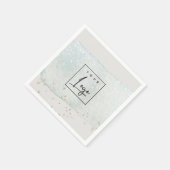 Abstraktes Aqua Silver Brush Stoß Wasserfarbige Lo Serviette (Ecke)