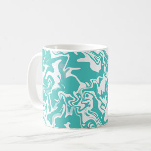 Abstraktes Aqua-Swirl-Design Kaffeetasse