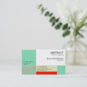Abstraktes Aqua u. Rot Visitenkarte (Stehend Vorderseite)