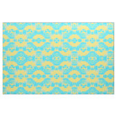Abstraktes Aqua und Gelb Stoff (Fat Quarter (45,7 x 55,9 cm))
