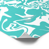 Abstraktes Aqua-Wirbel-Design Poster (Ecke)