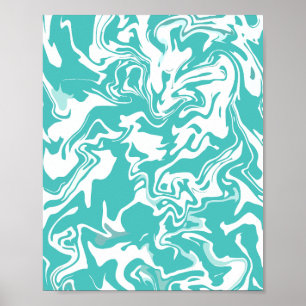 Abstraktes Aqua-Wirbel-Design Poster