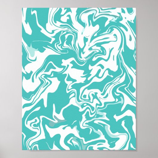 Abstraktes Aqua-Wirbel-Design Poster (Vorne)