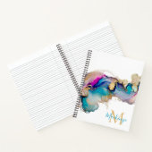 Abstraktes Aquamarin-rosa-goldfarbenes Marmormonog Notizblock (Innenseite)