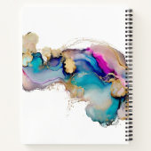 Abstraktes Aquamarin-rosa-goldfarbenes Marmormonog Notizblock (Rückseite)