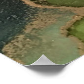 Abstraktes Aquamarines Aqua Green Black Gold Gross Poster (Ecke)