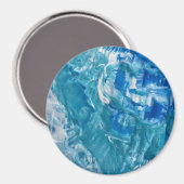 Abstraktes Aquamarines Blau Magnet (Vorderseite/Rückseite)