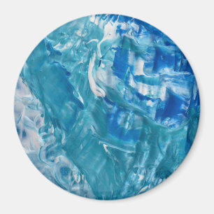 Abstraktes Aquamarines Blau Magnet