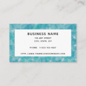 Abstraktes Aquamarines Blauer Wasserfarbenmuster Visitenkarte (Rückseite)