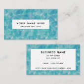 Abstraktes Aquamarines Blauer Wasserfarbenmuster Visitenkarte (Vorne/Hinten)
