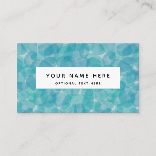 Abstraktes Aquamarines Blauer Wasserfarbenmuster Visitenkarte (Vorderseite)