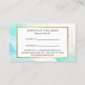 Abstraktes Aquamarines blaues Wasserfarbenreferat Visitenkarte (Rückseite)