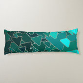 Abstraktes Aquamarines Dreieck Seitenschläferkissen (Rückseite)