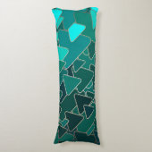 Abstraktes Aquamarines Dreieck Seitenschläferkissen (Vorderseite Vertikal)