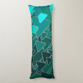 Abstraktes Aquamarines Dreieck Seitenschläferkissen (Rückseite (Vertikal))