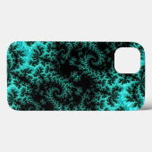 Abstraktes Aquamarines Fraktal Case-Mate iPhone Hülle (Rückseite (Horizontal))