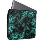 Abstraktes Aquamarines Fraktal Laptopschutzhülle (Vorne Rechts)