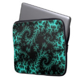 Abstraktes Aquamarines Fraktal Laptopschutzhülle (Vorderseite Links)