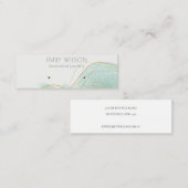 Abstraktes Aquamarines Green Glitzer Shiny Earring Mini Visitenkarte (Vorne/Hinten)